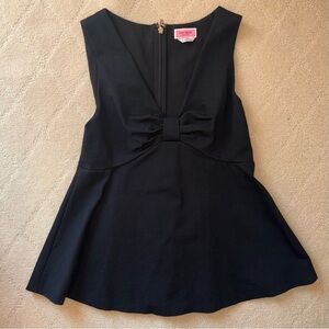 Kate Spade Ponte Bow-knot Sleeveless V-Neck Top Black NWOT